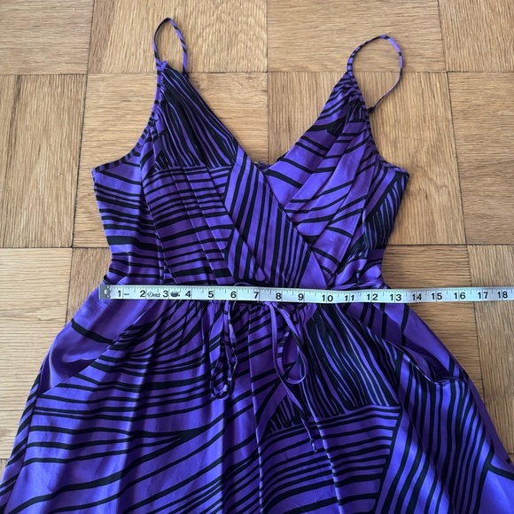Yumi Kim Small Silk Mini Dress Purple Black Abstract Print Sleeveless Pockets - Picture 7 of 8